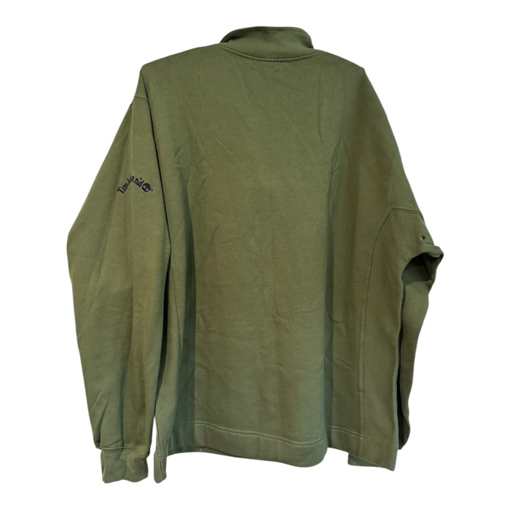 Timberland Weathergear Men’s Quarter Zip Pullover Sweatshirt Size L Olive Green - Picture 2 of 9